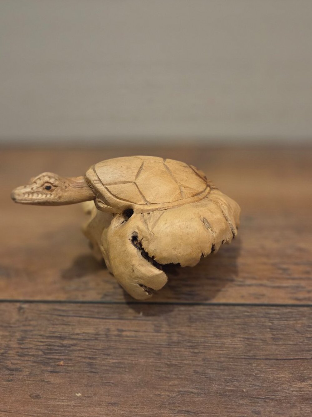 Hand Carved Solid Parasite Wood Turtle Carving from Bali, Indonesia